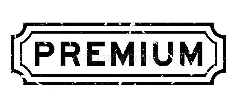 Grunge black premium word rubber stamp on white background vector illustration