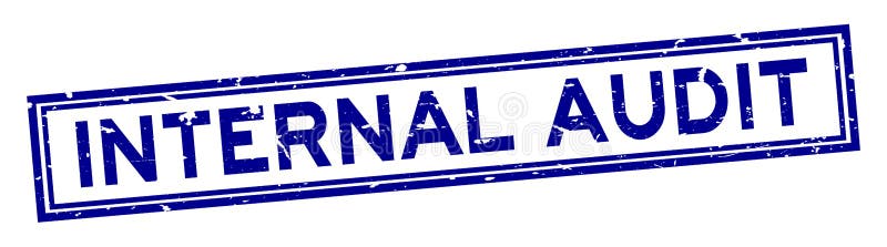 Grunge blue internal audit word square rubber stamp on white background royalty free illustration