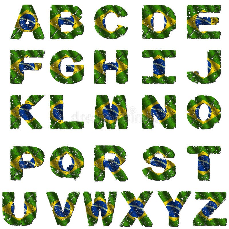 Brazil flag font stock illustration. Illustration of rippled 10007165