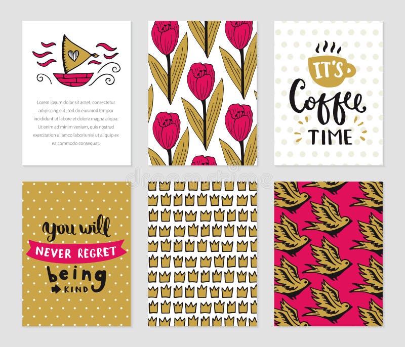Grunge cards samlingen royaltyfri illustrationer Grunge cards samlingen royaltyfri illustrationer
