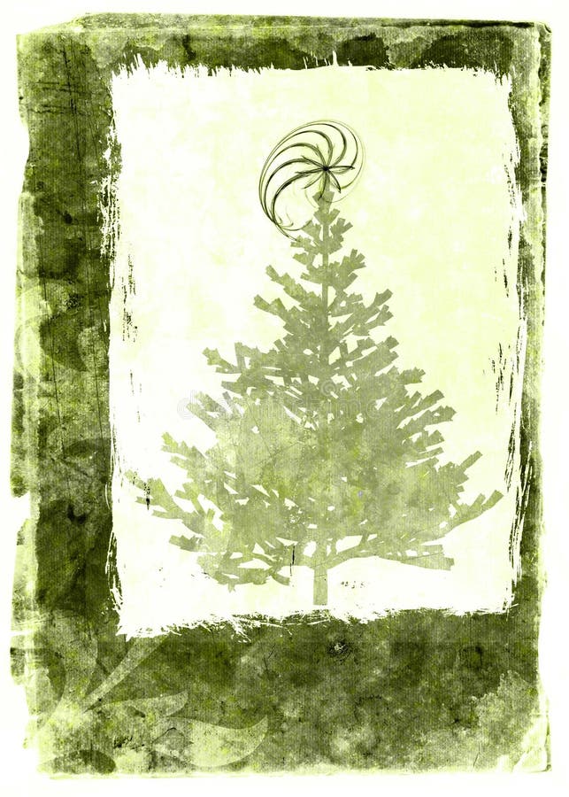 Grunge christmas card - green