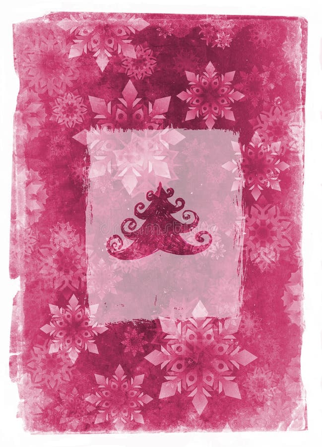 Grunge christmas card - pink