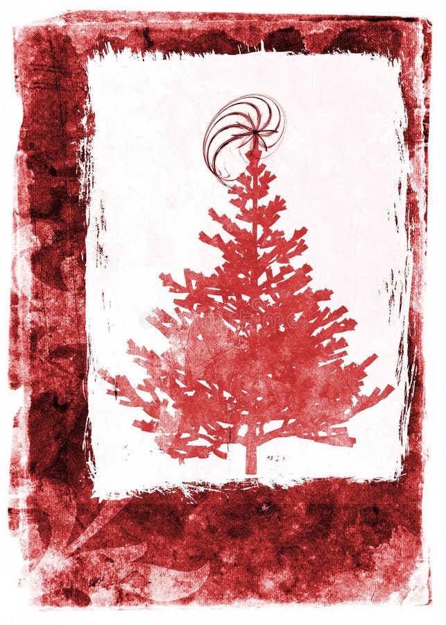 Grunge christmas card - red