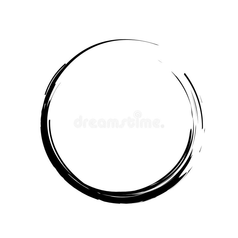 Grunge circle brush strokes royalty free illustration