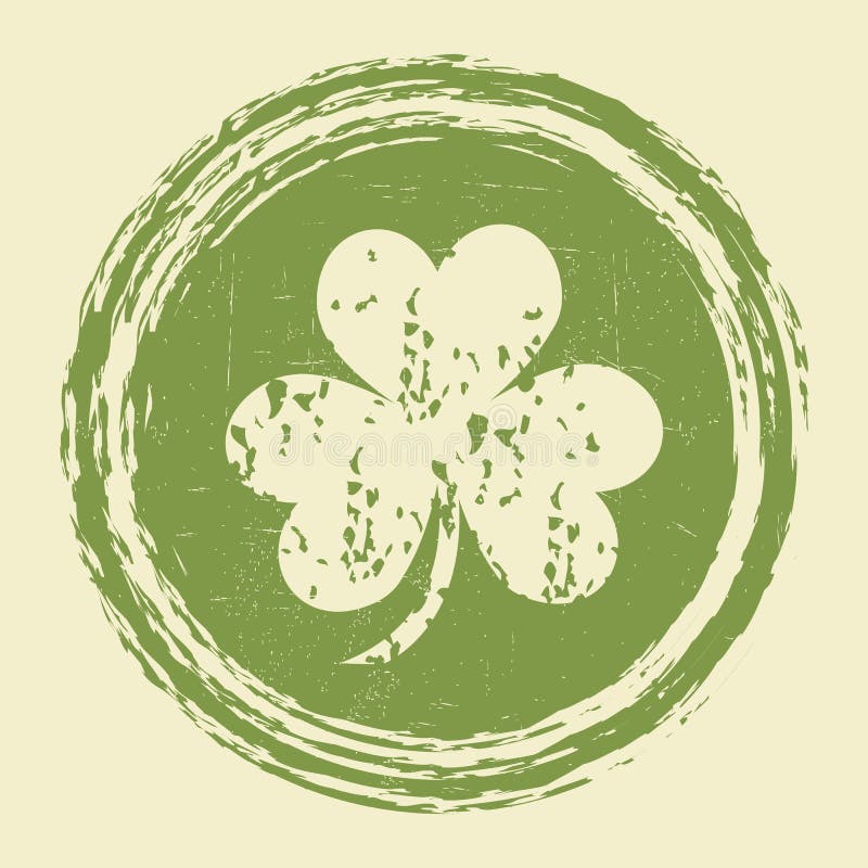 Grunge clover leaf stamp