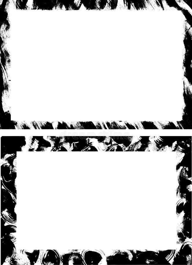 Pair of rectangular grunge backgrounds from original ink drawings. Pair of rectangular grunge backgrounds from original ink drawings