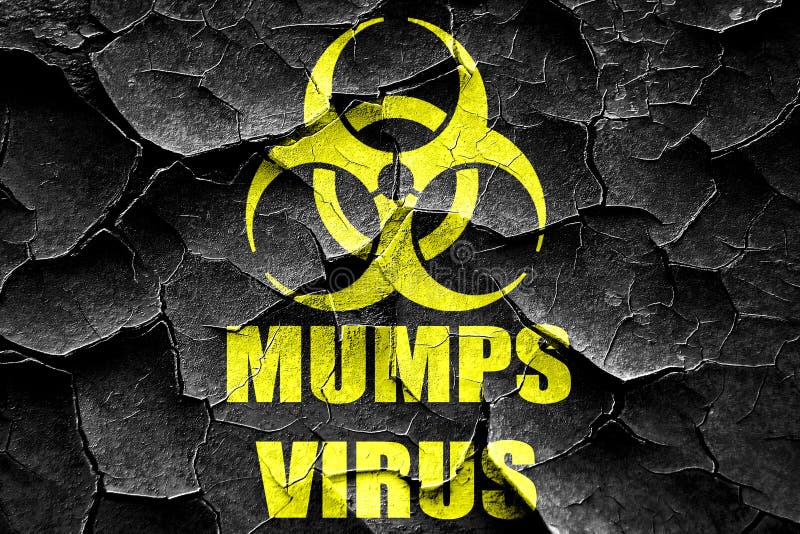 Grunge cracked Mumps virus concept background with some soft smooth lines