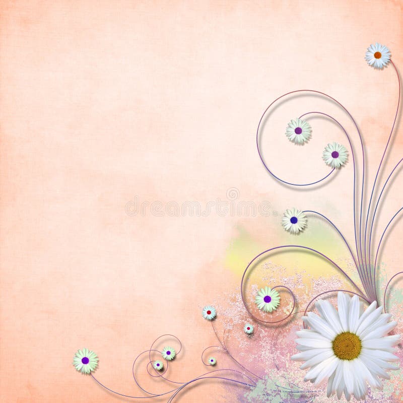 Grunge daisy textured vector background