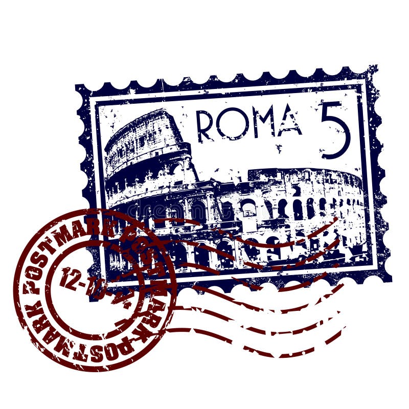 Grunge di stile del bollo o del timbro postale di Roma royalty illustrazione gratis Grunge di stile del bollo o del timbro postale di Roma royalty illustrazione gratis