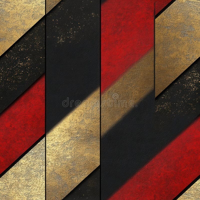 Grunge Diagonal Stripes with Red, Black, and Gold Texture royalty free stock photos