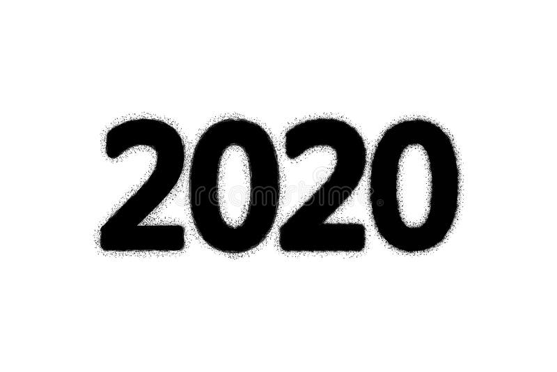 2020 Grunge Digits vector illustration