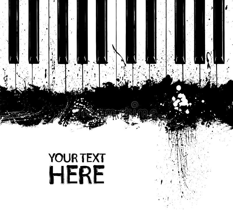 Grunge dirty piano keys royalty free illustration