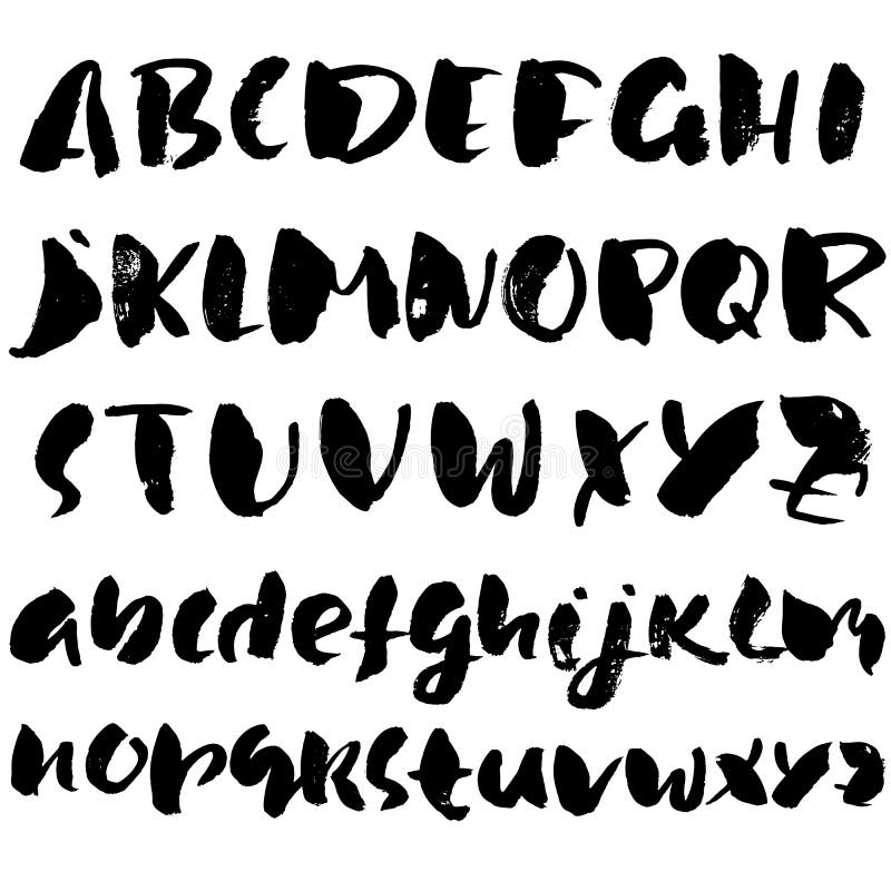 Download Grunge Distress Font. Modern Dry Brush Ink Letters ...