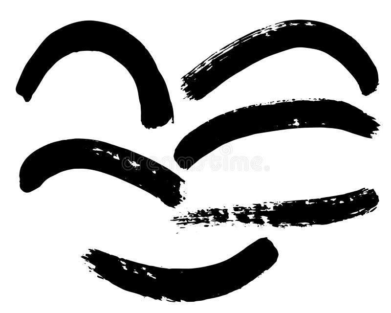 Grunge Dry Paint Brush Strokes, Vector, Isolated Stock Vector