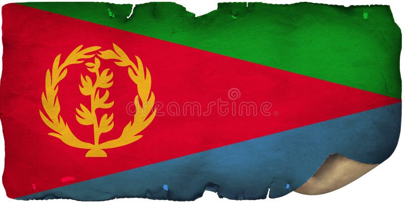 Eritrea Flag On Old Paper stock photo