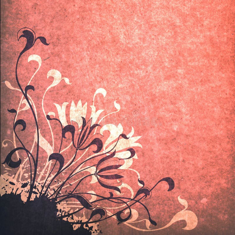 Grunge floral background