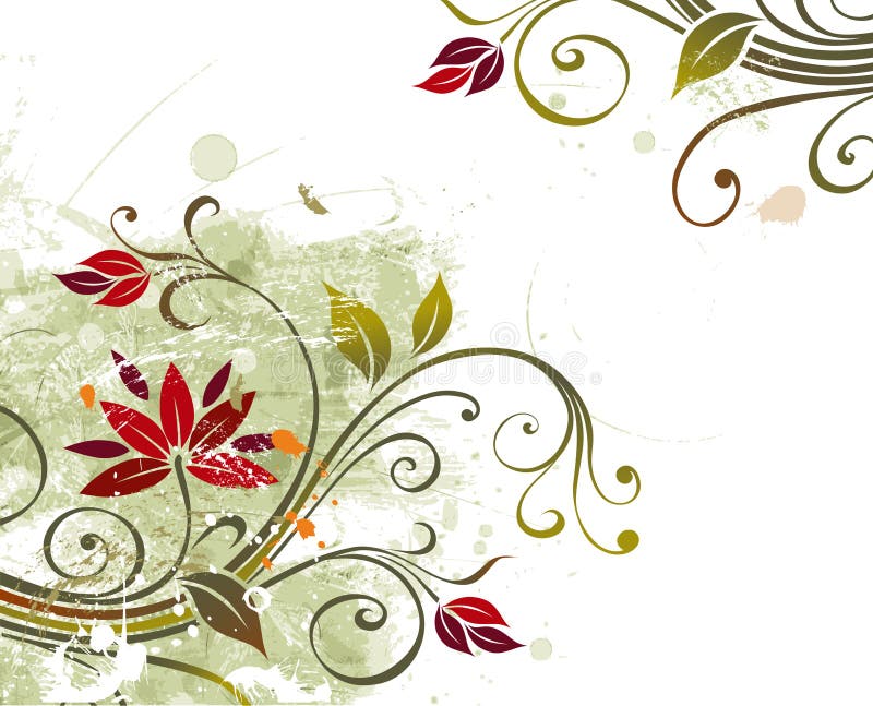 Grunge floral background