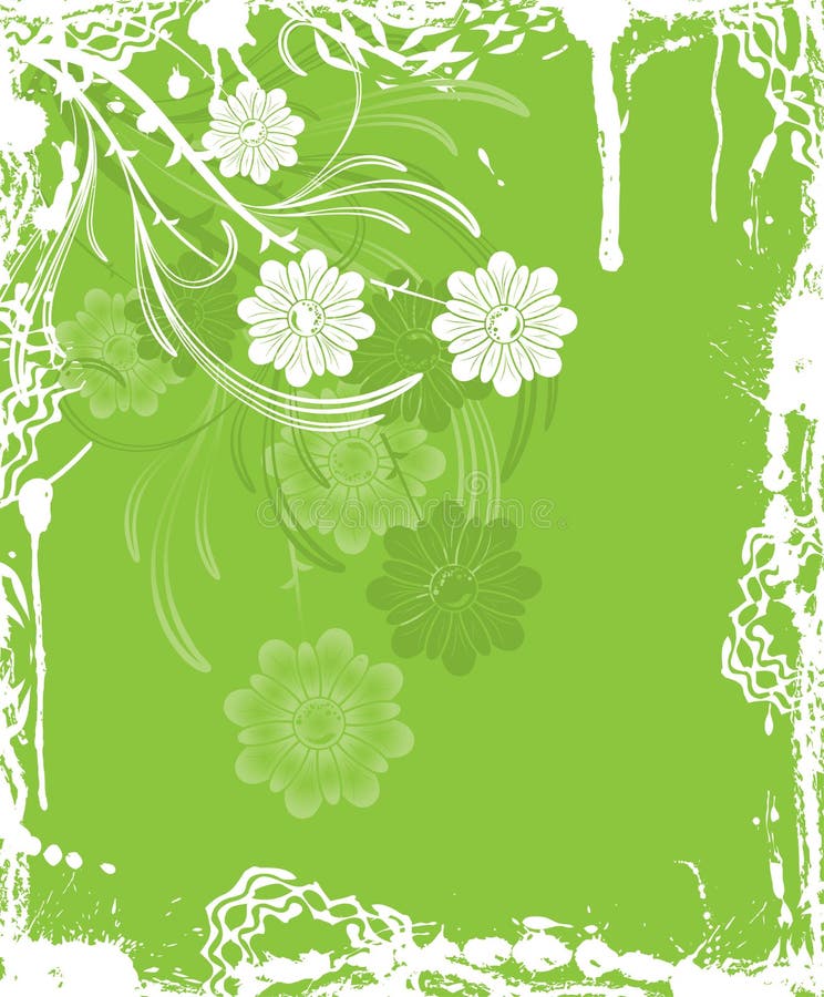 Grunge floral background, elements for design, vector