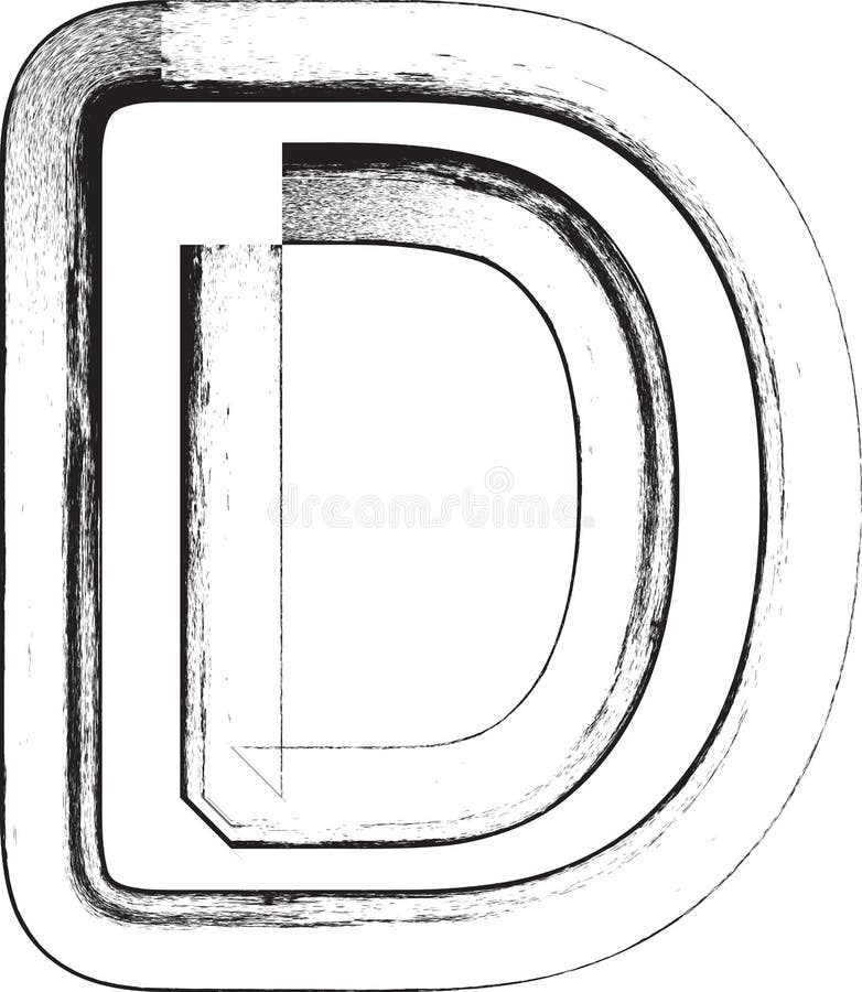Grunge font. Letter D stock vector. Illustration of abstract - 101890904