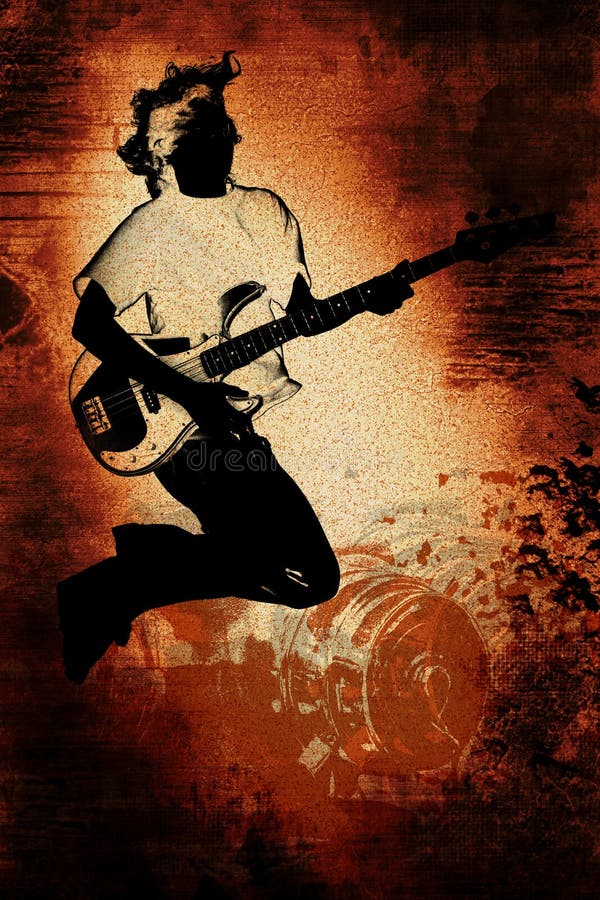 Grunge Gitarren-Spieler jugendlich lizenzfreie abbildung Grunge Gitarren-Spieler jugendlich lizenzfreie abbildung