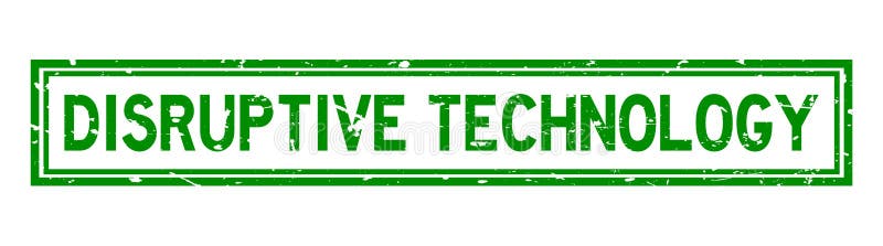 Grunge green disruption technology word square Rubber Ștampilă pe fundal alb royalty free illustration