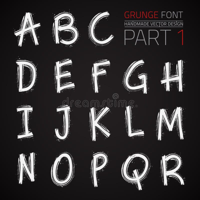 Grunge Hand Made Vector Font vector illustration