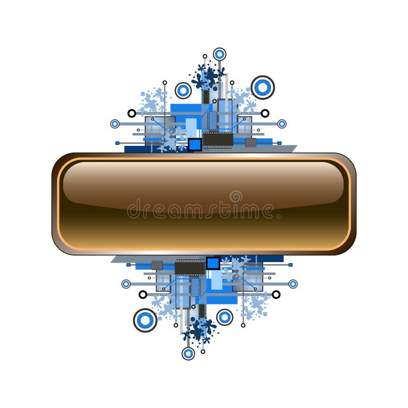 Download Grunge & Hi-tech Vector Banner Or Button. Stock Vector - Illustration of circuit, aqua: 5240919