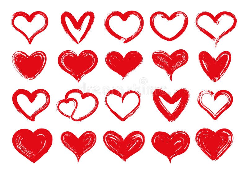 Grunge hjärtor Utdragen röd hjärta för hand, älskad valentin för älsklingar och dra det grungy kortet för valentindaghälsning royaltyfri illustrationer Grunge hjärtor Utdragen röd hjärta för hand, älskad valentin för älsklingar och dra det grungy kortet för valentindaghälsning royaltyfri illustrationer