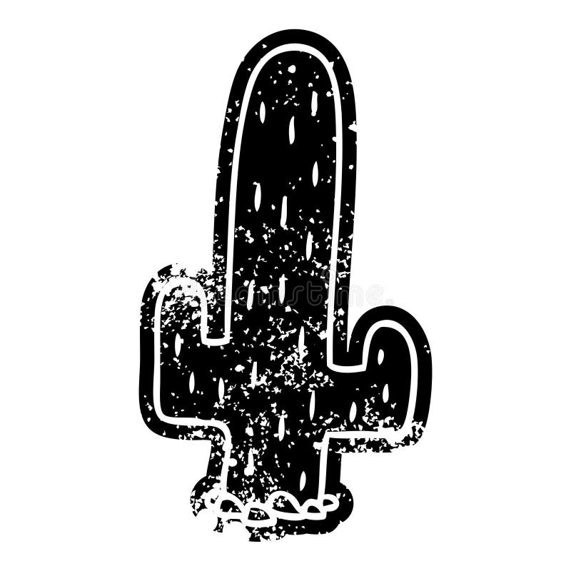 grunge icon drawing of a cactus royalty free illustration grunge icon drawing of a cactus royalty free illustration