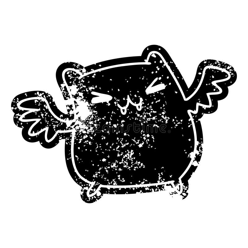grunge icon of a kawaii cute bat vector illustration grunge icon of a kawaii cute bat vector illustration