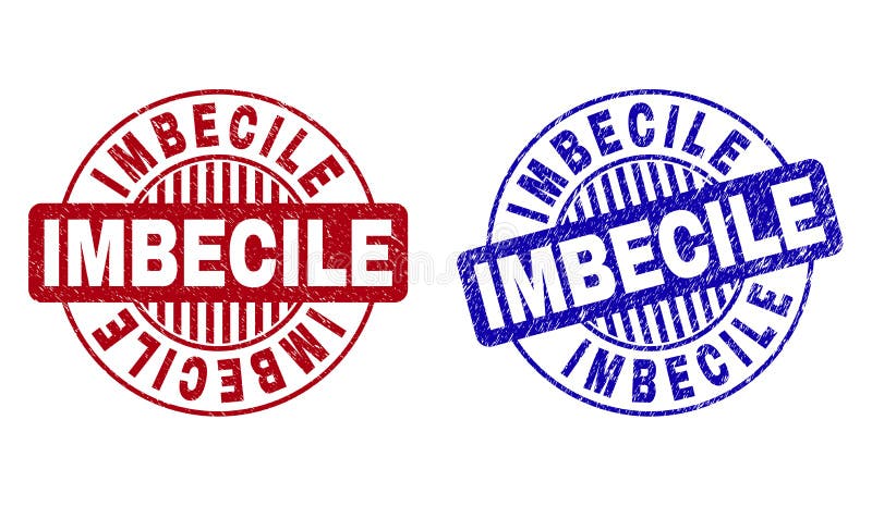 Grunge imbecyla Round Porysowani Watermarks royalty ilustracja