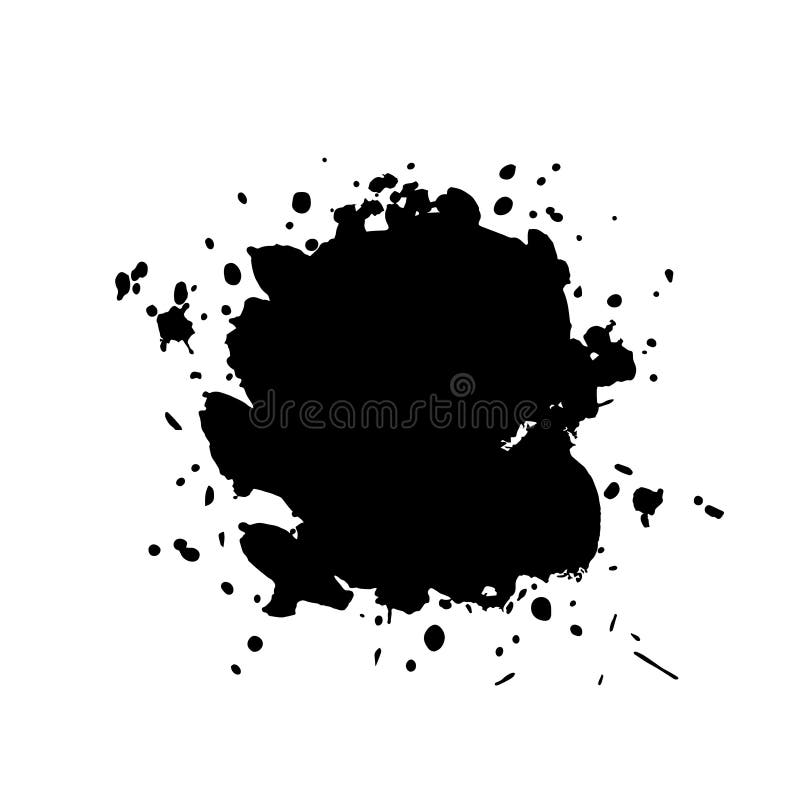 Grunge Ink Blot with Streaks,splashes,spots,dots,streaks.Abstract Spot ...