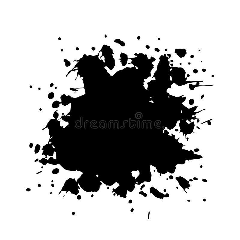 Grunge Ink Blot with Streaks,splashes,spots,dots,streaks.Abstract Spot ...