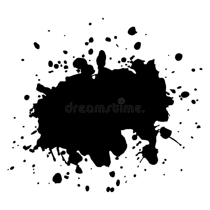 Grunge Ink Blot with Streaks,splashes,spots,dots,streaks.Abstract Spot ...