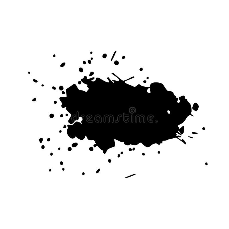 Grunge Ink Blot with Streaks,splashes,spots,dots,streaks.Abstract Spot ...