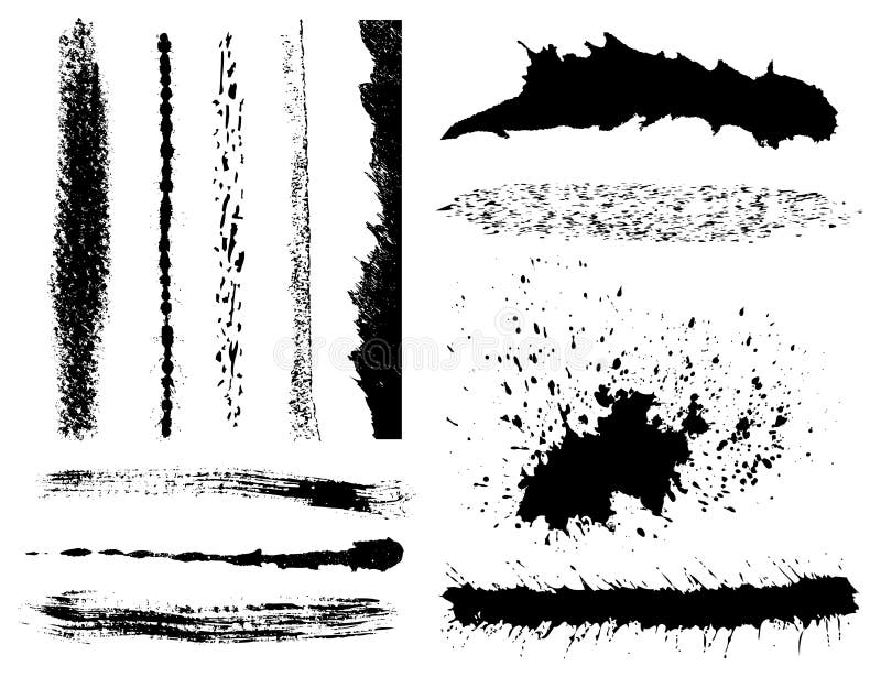 Grunge ink brush strokes royalty free illustration