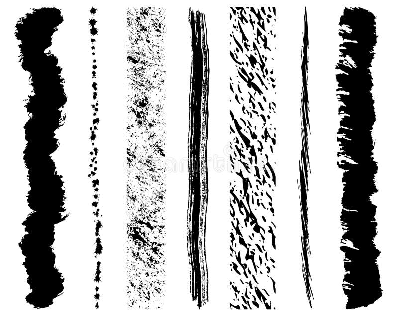 Grunge ink brush strokes