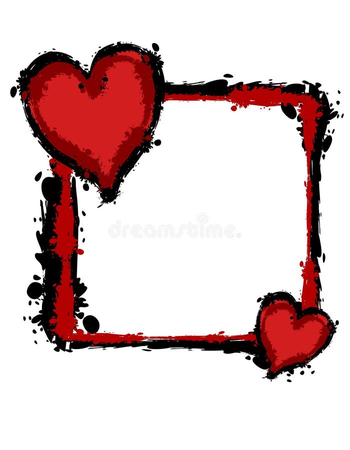 Grunge Ink Splatter Hearts Frame