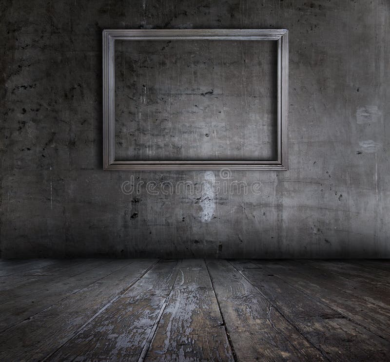 Grunge interior with picture frame