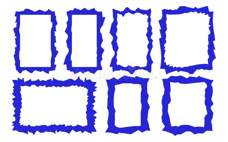 Grunge Jagged Rectangle Frames Set, Colorful Silhouettes. Abstract ...