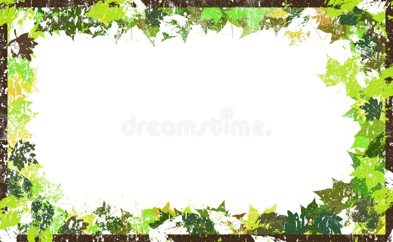 Grunge leaves border