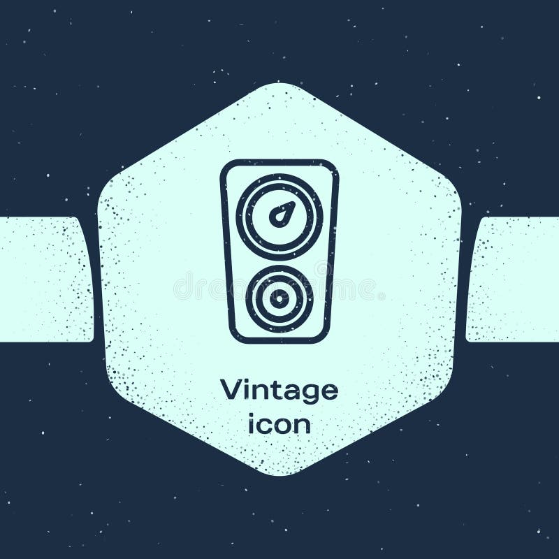 Grunge line Gauge scale icon isolated on blue background. Satisfaction, temperature, manometer, risk, rating royalty free illustration