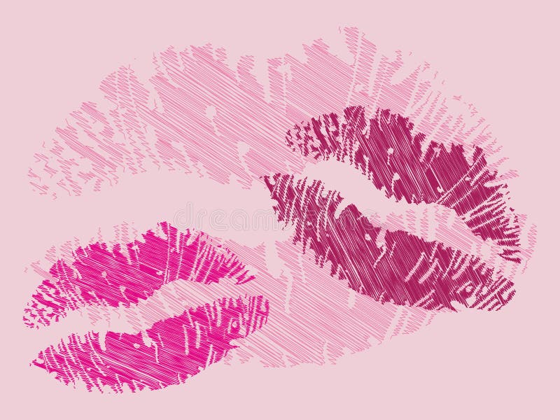 Kiss Impression Cosmetics Pucker Mouth Stock Illustrations 5 Kiss