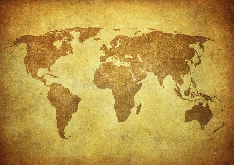Grunge map of the world royalty free stock image