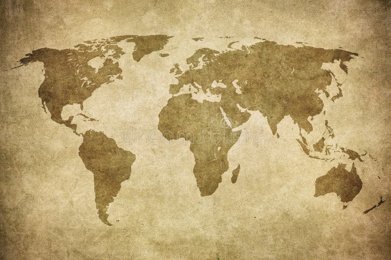 Grunge map of the world royalty free stock photography
