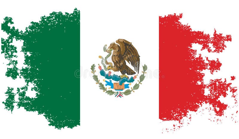 Grunge Mexican flag stock illustration. Illustration of dirty - 9744190