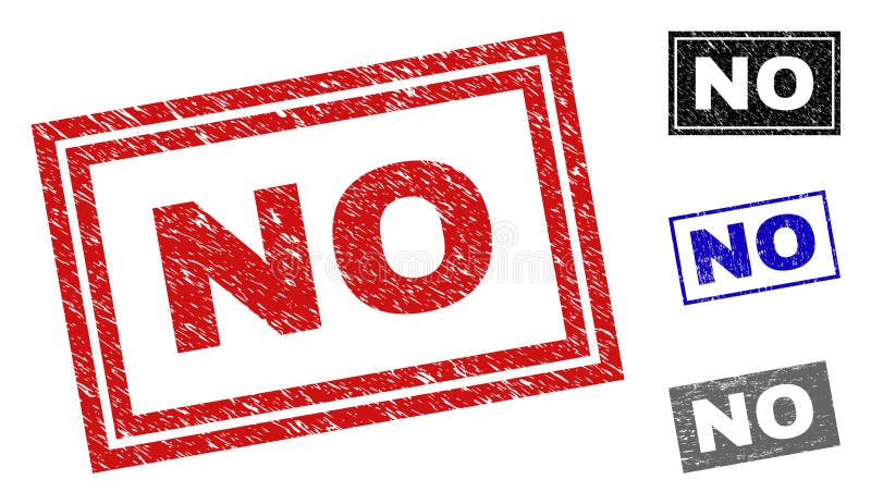 Download Grunge NO Textured Rectangle Stamp Seals Stock Vector ...