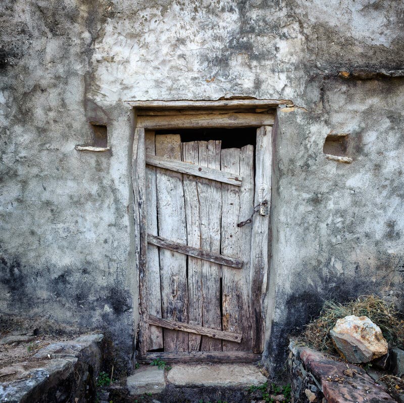 Grunge old door background texture on vintage retro building