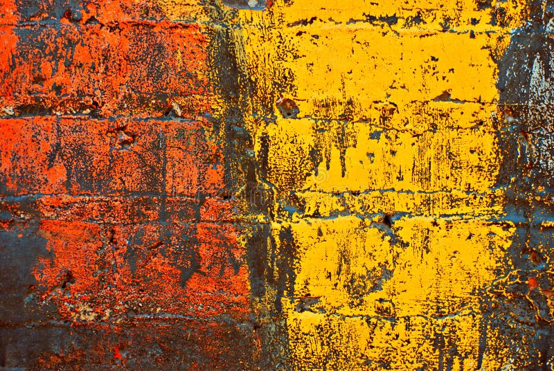 Grunge Painted Brick Wall