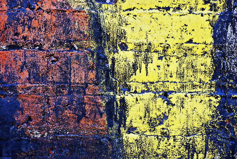 Grunge Painted Brick Wall